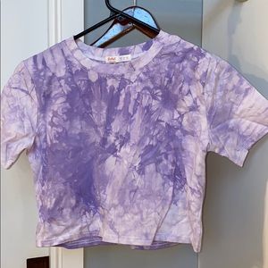 Purple Tie-Dye Crop Top